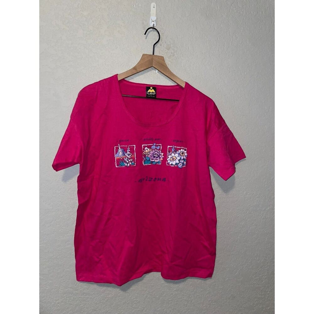 Womens Vintage Arizona Shirt Flowers Yucca Prickly Pear Saguaro Cactus 1990s